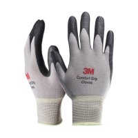 3M劳保手套工地胶皮耐磨浸胶防滑防护维修手套 灰色L