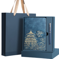 ujia 国潮笔记本子礼盒套装故宫国风文创记事本伴手礼教师节礼物送老师企业可定制 两件套礼盒