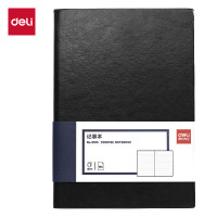 得力(deli)可定制皮面本16K160张笔记本加厚商务会议记事本日记本子 黑色/3185