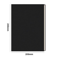 西玛(SIMAA)A4加大加厚商务笔记本子皮面本记事本学生文具工作日记本会议记录本办公文具可定制 400页/本黑色