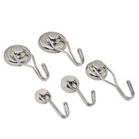 磁力宝强力磁铁挂钩免打孔磁吸挂钩可旋转吸铁石强磁挂钩圆形磁性挂钩冰箱磁力粘钩 G16(5个装)