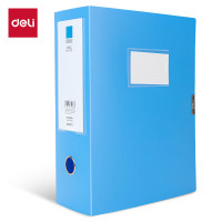 得力(deli)100mmA4粘扣档案盒塑料文件盒 文件资料收纳盒 蓝色/5626ES