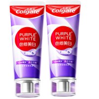 高露洁(Colgate)色修美白牙膏180g紫色去牙渍清新口气新老包装混发