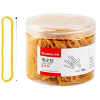 齐心(COMIX)100g桶装办公耐用弹力乳胶圈/橡皮筋/橡胶圈/牛皮筋 财务 办公用品 B3514