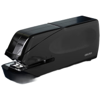 得力(deli)双电源电动自动订书机/订书器电子装订订书机大号平钉省力 适配24/6钉 办公用品 黑色0489