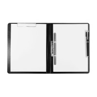 金得利A4多功能文件夹双强力夹皮质经理秘书房产销售夹资料夹签约本高档商务会议文件合同夹板黑色AF1802