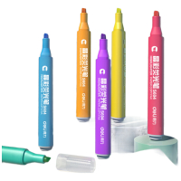 得力(deli)6色荧光笔学生考试复习 重点标记笔办公记号笔 手帐涂鸦6支/盒33111