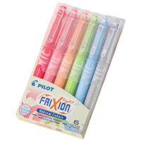 百乐(PILOT)[热门商品]可擦荧光笔划重点笔不晕染学生用彩色记号笔标记笔套装轮廓笔SW-FL-S6NA 自然色系6色