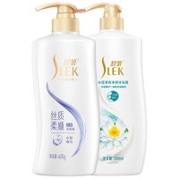 舒蕾蚕丝水莲洗沐套装洗发水沐浴露600g*2顺滑去屑 男女士洗头膏