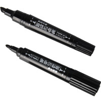天章 (TANGO)大双头粗头物流快递记号笔2mm/6mm 办公签字文具教学会议笔马克笔 0078 10支/盒 黑色