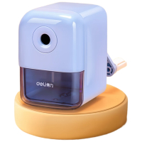 得力(deli)学生可自动进笔手摇卷笔刀削笔机/铅笔削笔器/削笔刀/转笔刀 儿童文具考试生日开学礼物蓝