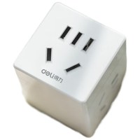 得力(deli)英标转国标 旅行插座 电源转换器 转换插头 魔方插座(英国、中国香港、新加坡等) 一转三 33631