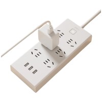 得力(deli)USB智能插座 插排/插线板/接线板/排插/拖线板 3USB接口+6孔 总控2米.儿童保护门 27080