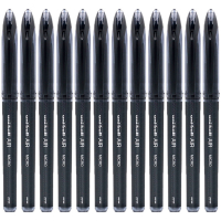uni三菱[热门商品] uni-ball AIR黑科技黑色中性笔0.5签字笔商务直液式水笔刷题笔UBA-188M 12支
