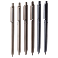 得力(deli)乐素臻顺滑按动中性笔签字笔 0.5mm子弹头按动笔水笔 黑色 12支/盒A12金属喷漆