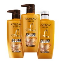 欧莱雅精油润养洗发水柔顺顺滑滋润头发洗发露洗护套装500ml*3