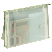 得力(deli)EVA拉链袋 内置隔层资料袋小学生科目分类文件袋 试卷文件凭证收纳 单只装 绿色PP109