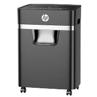 HP惠普 5级保密碎纸机办公中型商用粉碎机(连续碎30分钟 单次8张 20L 可碎卡/订书钉)黑金款B2008MC