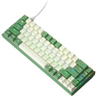 B.O.W航世 G68 有线机械键盘 电竞游戏客制化热插拔机械键盘 办公家用混彩背光键盘 白绿茶轴