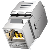 山泽超六类网络模块 CAT6A万兆屏蔽免打模块 RJ45水晶头母座电脑网线插座面板50U镀连接头直通头 PMC6A