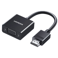 绿联HDMI转VGA转换器高清视频转接头适用电脑台式机笔记本小米电视盒子PS5连显示器投影仪连接线60738