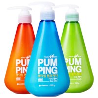 竹盐LG派缤按压式牙膏倍瑞傲三色派缤285g*3套装(冰蓝+沁橙+萌绿)