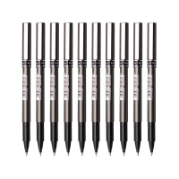 uni三菱 uni-ball EYE黑色中性笔高颜值0.5mm黑笔签字笔商务直液式水笔水性笔套装 UB-155 10支