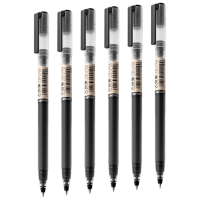 得力(deli)大容量中性笔签字笔4倍书写 办公文具1600米巨能写 0.5mm子弹头 黑色20支/盒33003