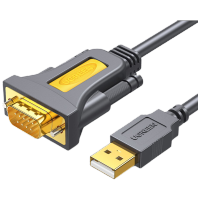 绿联USB转RS232串口线 USB转DB9针公头转接线 支持考勤机收银机标签打印机线com口调试线 1米 20210