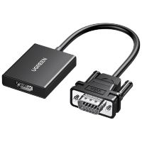 绿联 VGA转HDMI转换器带音频供电 高清视频转接头 适用笔记本电脑台式主机接电视显示器投影仪线 50945