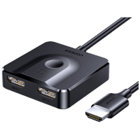 绿联HDMI2.0双向切换器二进一出4K60Hz高清1分2一拖二 笔记本电脑扩展接显示器分屏电视投屏投影70607