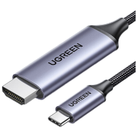 绿联Type-C转HDMI线雷电4/5转换器USB-C转接头扩展4K60/2K144Hz投屏适用MacBookAir笔记本电脑手机1.5m