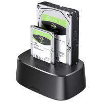 绿联 硬盘底座2.5/3.5英寸 适用笔记本台式SATA串口SSD固态移动机械双盘位外置外接硬盘盒拷贝机硬盘笼