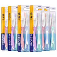 青蛙(FROG)软毛牙刷成人柔丝12支呵护牙龈舌苔清洁家庭装/