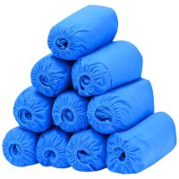 安美尚 一次性鞋套防尘加厚无纺布工厂无尘车间实验室内透气防尘耐磨防滑脚套 100只/包男女通用蓝色