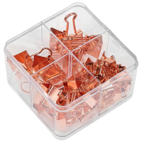 得力(deli)44只组合装玫瑰金长尾夹票夹32mm*2只+25mm*5只+19mm*12只+15mm*25只78205