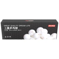 京造 乒乓球三星12只装 赛顶乒乓球3星ABS新材料 白色40+