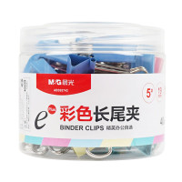 晨光(M&G)文具热门商品5#19mm 40只/罐 彩色长尾夹 小号金属票据夹 Eplus系列办公燕尾夹ABS92742