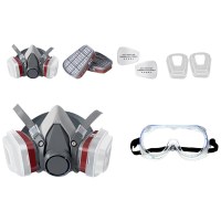 乐优佰易 防毒面具 护面口罩防粉尘/苯 化工喷漆印刷 配A1褐色滤盒八件装LYBY-950