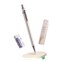 得力(deli)0.5mm/2B金属自动铅笔套装 低重心不易断芯学生文具考试绘图(笔 橡皮 铅芯)33720 考研