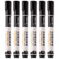 得力(deli)可加墨白板笔 可擦易擦 10支黑 办公用品 S507