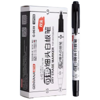 金万年12支黑色1.0-0.5mm双头极细白板笔可擦细头办公教学会议白板笔特细控笔草稿专用细头G-0639-001