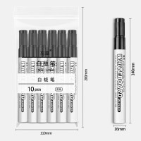 离草粗头可擦白板笔 黑色白板笔易擦水性笔记号笔黑板笔易擦办公室会议学校用记号笔 10支装