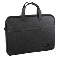 齐心(COMIX)加厚立体办公手提袋/会议包/事务包/文件包/商务双拉链袋大容量电脑公文包黑色便携EA5002