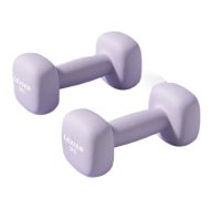 乐系小哑铃浸塑女家用练手臂亚玲铁美背家用健身套装 蔷薇紫2kg*2只