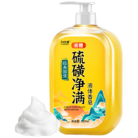 力仕康硫磺除螨沐浴露液体香皂清爽控油止痒洗头洗脸洗澡三合一男女专用