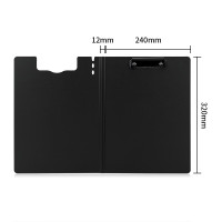 得力(deli)A4文件夹竖式折页板夹会议夹书写板夹写字板诗朗诵签约夹板 试卷资料收纳夹 64513深灰