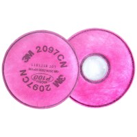 3M2097CN P100高效过滤棉防颗粒物有机蒸气喷漆 配面具用 2片/包