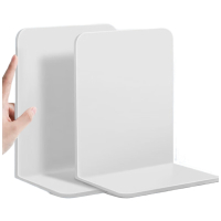 离草 书架书立桌面书挡板立书支架书架隔板金属书立架桌上隔书板书隔板L型架子铁书立创意 2片装