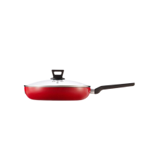 炊大皇平底锅不粘锅家用牛排煎蛋煎锅26cm少油烟磁炉通用中国红WG46277